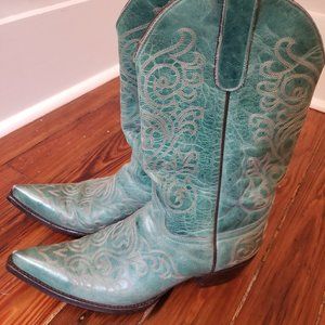 Teal yippee ki yay old gringo boots Size 8.5